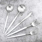 5 Piece Matte Silver Stainless Steel Satin Finish Flatware Set