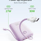 Portable Charger 20000mAh 30W Fast Charging, Power Bank with Built-in Cables & LED Display, USB C Battery Pack for iPhone 16/15/14, Samsung, iPad and Android Phones, Ideal for Travel -Purple