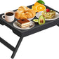 Artmeer Bed Tray Table with Folding Legs,Bamboo Breakfast in Bed for TV Table, Laptop Computer Tray,Eating,Snack Tray(Black) Extra-Large Size