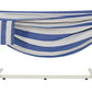 LazyDaze Hammocks Double Hammock with Stand - 2 Person Heavy Duty Outdoor Hammock for Adults, Includes Durable Steel Stand, Portable Carrying Bag and Pillow, Blue White
