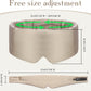 100% Mulberry Silk Sleep Mask Eye Mask for Women Man with Adjustable Band, for Side Sleeper Blackout Sleep Mask for Travel Rest and Office Large Size (Taupe)