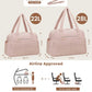 Travel Duffle Bag,Puffer Carry On Duffel Bag with Laptop Compartment Waterproof Overnight Weekender Bags for Women Large Hospital Tote Bags for Labor and Delivery (Medium,Pink)