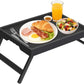Artmeer Bed Tray Table with Folding Legs,Bamboo Breakfast in Bed for TV Table, Laptop Computer Tray,Eating,Snack Tray(Black) Large Size