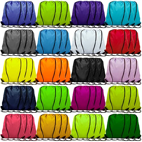 60 Pieces Drawstring Backpack Bags Sports Sackpack Bulk Cinch Gym Bag For Women Men Outdoor Sports Backpack (60 Count)