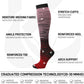 Kickticks 4 Pairs Compression Socks for Woman & Man Unisex 20-30mmHg Knee high Plus Size Wide Calves for Flying Running…