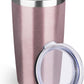 StarSpeed 20oz Tumbler Bulk with Lid, Stainless Steel Insulated Tumblers Double Wall Vacuum Insulated Travel Mug, Powder Coated Coffee Cups for Hot and Cold Drinks(Rose Gold,1)