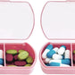 2PCS Small Pill Case Travel Pill Box Cute Pill Organizer for Purse Portable Daily Medicine Organizer 2 Compartment Pill Holder for Vitamins, Fish Oil, Supplements