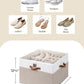 StorageWorks Shoe Organizer for Closet, Fits up to 16 Pairs, Shoe Cubby Storage Containers with Adjustable Dividers and Clear Cover, Brown & White
