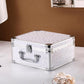 Qislee Makeup Box with A Detachable Lighted Mirror, Waterproof Travel Train Case, Cosmetic Organizer and Makeup Suitcase with Adjustable Dividers, Magnetic LED Mirror(Snow White)