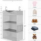 StorageWorks Hanging Closet Organizer, 3-Shelf Hanging Closet Shelves with Top Shelf, 19 ¾"W x 12" D x 31" H, Extra-Large Space, Light Grey