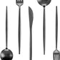 Matte Black Silverware Set for 12, IBIILII JEFF 60 Pieces Stainless Steel Flatware Set，Kitchen Utensil Set, Tableware Cutlery Set, Knife Spoons And Forks Set, Satin Finished Polished & Dishwasher Safe