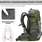 King'sGuard 60L Hiking Backpack Large Waterproof Camping Backpack for Men and Women Lightweight Frameless Backpacking Backpack with Rain Cover (Army Green) - Roamly