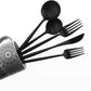 Gugrida 20-Piece 18/10 Stainless Steel Flatware Silverware, Luxury Dinnerware Set Travel Cutlery Tableware Include Knife Fork Spoon Service for 4,Healthy & Eco-Friendly Dishwasher Safe (Black Matte)