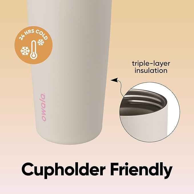 Owala FreeSip Sway Insulated Stainless Steel Water Bottle with Two-Way Spout, Built-In Straw and Bucket Handle, Made for Travel, School, and Sports, 30oz, BPA Free, Leak Proof, Daybreak