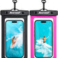 Hiearcool Waterproof Phone Pouch,Underwater Phone Cases Compatible for iPhone 16 15 14 13 Pro Max,Waterproof Dry Bag for Cruise Travel Essentials Phone Water Protector Pouch-Black&Bright Red-2Pack