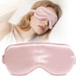 Pure 22 Momme 6A Grade Mulberry Silk Sleep Mask for Side Sleepers - 100% Blackout Eye Mask with Travel Pouch (Pink)