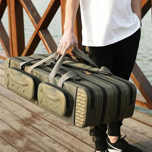 Suwequest 80Cm/90Cm/100Cm/120Cm Fishing Rod Bags Waterproof 3/4 Layer Fishing Reel Storage Case Large Capacity Backpack