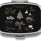 Metal 2 Compartment Pill Organizer Travel Friendly Portable Compact Pill Box Cute Pill Case to Hold Vitamins,Fish Oil,Supplements,Meds,Tablet for Purse,Pocket. (Poisonous Plants)