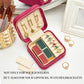 Travel Jewelry Case, Small Plush Velvet Jewelry Box for Women and Girls, Portable Jewelry holder organizer for Rings Earrings Necklaces Bracelets(Magenta)