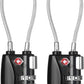 ZHEGE TSA Cable Luggage Lock Small Padlock for Suitcase, Baggage, Backpack, Pistol Case (2 Pack, Black)