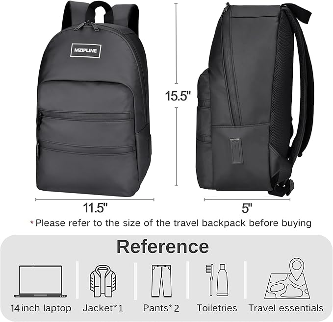 Backpack Bag With TSA Lock & Key-Smell Proof-Water Resistant Laptop Daypack Travel bags for Men & Women Travel (Black-2)
