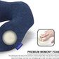 napfun Neck Pillow for Traveling, Upgraded Travel Neck Pillow for Airplane 100% Pure Memory Foam Travel Pillow for Flight Headrest Sleep, Portable Plane Accessories, Full Dark Blue, Medium (120-200LB)