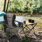 Folding Camping Chair Oversized Heavy Duty Padded Outdoor Chair with Cup Holder Storage and Cooler Bag