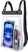 Large Waterproof Phone Pouch [with Sealing Strip], Cell Phone Dry Bag for iPhone 16 15 14 13 Pro Max Galaxy S25 S24 S23 S22 All Devices, Floating Water Proof Bag for Beach Water Park White