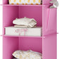YOUDENOVA Hanging Closet Organizer, 4-Shelf Closet Hanging Storage Shelves, Light Pink