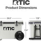 RTIC 52 Quart Ultra-Light Wheeled Hard Cooler Insulated Portable Ice Chest Box for Beach, Drink, Beverage, Camping, Picnic, Fishing, Boat, Barbecue, 30% Lighter Than Rotomolded Coolers