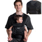 BABELIO Baby Carrier Newborn to Toddler, Wide Shoulder Straps Ergonomic Lightweight Infant Carrier for 7-45lbs, with Head Support, Hands-Free, Black