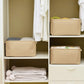 TheWarmHome Organization and Storage Bin for Shelves - Large 3 Pack 16x12x8 inch Storage Basket for Organizing, Canves Storage Cubes for Organizer Toy Closet Cloth Gift (Beige)