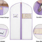 Syeeiex 40" Suit Bag(Set of 8), Garment Bags for Hanging Clothes, Suit Bags for Closet Storage, Garment Bags for Suits, T-shirts, Jackets, Coats, Business Wear(White & Purple)