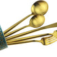 Gugrida 5-Piece 18/10 Stainless Steel Matte Gold Flatware Set - Dishwasher Safe, Perfect for Home, Office, or Travel