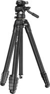 SmallRig Portable Carbon Fiber Travel Tripod Kit, 61.8'' Video Camera Tripod Monopod Video Head, Built-in QR Plate for Arca, Switchable Centre Column, Max Load 3kg / 6.6lb for Cameras, DSLR