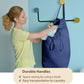 MCleanPin 140L Washable Laundry Bags with Handles,Dirty Clothes Storage for College Dorm or Travel, Laundry Liner Fit Laundry Hamper or Basket,2 Pack,Brown (Navy Blue)