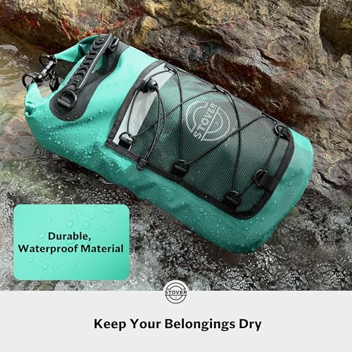 5/10/25/30/40L Waterproof Dry Backpack & Phone Case- Large Floating Dry Bag for Kayaking, Travel, Hiking, Fishing, Camping, Motorcycles & Beach, Heavy-Duty Roll Top Men/Women (Teal)