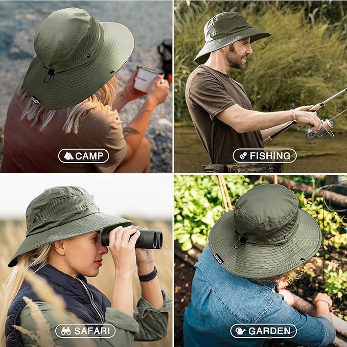 Safari Hat for Men Sun Hats for Women UV Protection UPF 50+ Fishing