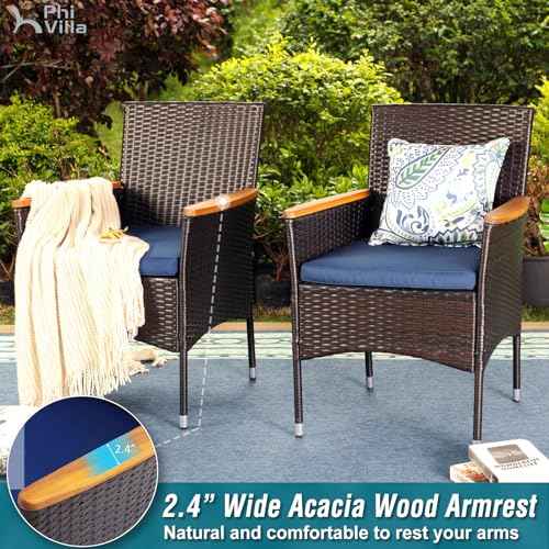 High Back Wicker Patio Dining Chairs Set of 2 (2 Count)