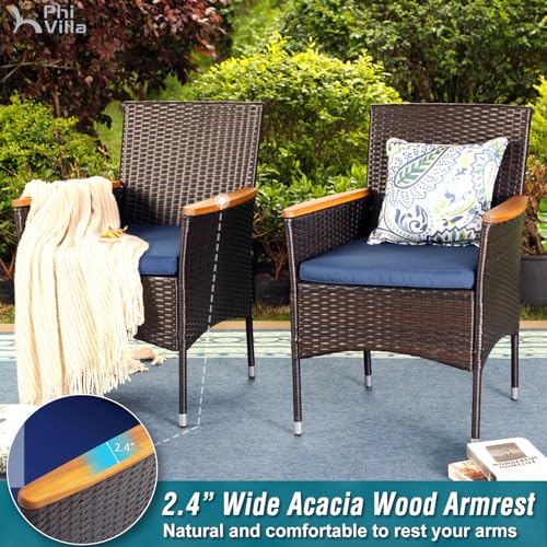 High Back Wicker Patio Dining Chairs Set of 6 (6 Count)