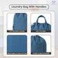 LFH Home Cotton Canvas Large Laundry Bag with Handle, Heavy Duty Drawstring Closure Washable Laundry Bags, School Travel, Home, Hotel, College Dorm, Organizer Sack, Toys Clothes 24x36-Sky Blue