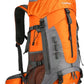 King'sGuard 60L Hiking Backpack Large Waterproof Camping Backpack for Men and Women Lightweight Frameless Backpacking Backpack with Rain Cover (Orange) - Roamly
