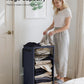 SOLEDI Laundry Hamper with Lid 90L Large & Tall Collapsible Laundry Basket, Clothes Hamper with Bag Removable Easy to Carry, Dirty Hampers for Bedroom, Bathroom, Dorm, College, Navy Blue