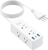 Italy Travel Plug Adapter, Olcorife US to Italy Type L Plug Adapter, International Power Strip with 6 Outlets and 3 USB(1 USB-C), 5 FT Cord for Italy Chile Ethiopia Libya