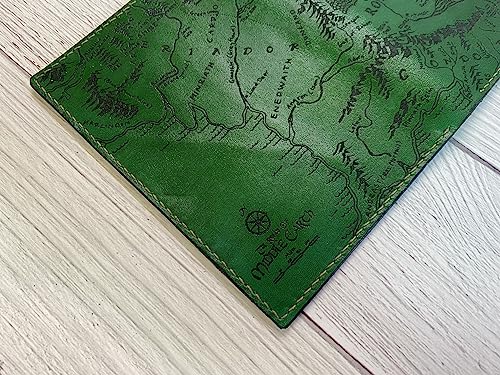 Handmade genuine Leather Wallet Map engrave
