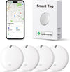 Tracker Tags, Item Finder Work with Apple Find My (iOS Only), Tracking Device Locator Smart Tag for Luggage, Keys, Wallet, Bike, Pets, Bags (White, 4 Pack)