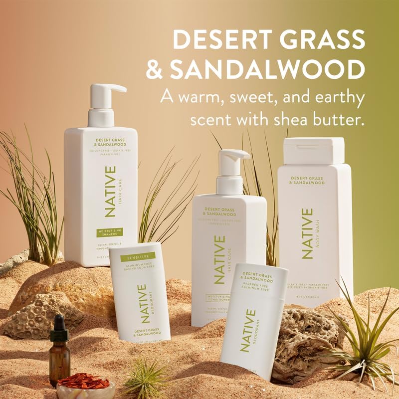 Desert Grass & Sandalwood Shampoo and Conditioner Contain Naturally Derived Ingredients (33 Fl Oz)