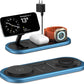3 in 1 Fast Wireless Charger Stand for iPhone, Foldable Travel Charging Station for Magsafe for iPhone 17/Air/16/15/14/13/12 Series, Apple Watch Series, AirPods pro/2/3/4, Gifts for Women Men (Blue)