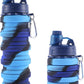 Collapsible Water Bottles for Travel, Foldable Sports Water Bottle for Kids, Reusable Water-proof Silicone Water Bottles with mountaineering Buckle for Camping Hiking Holiday
