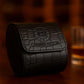 Genuine Napa Leather Watch Roll Travel Case for 3 Watches - Travel Watch Rolls and Leather Watch Display Cases with Velvet Interior - Watch Storage Organizer Men's (Blac - Single)